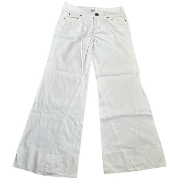 Cache White 5 Pocket Wide Leg Jeans Women's Size 10 - Picture 1 of 5